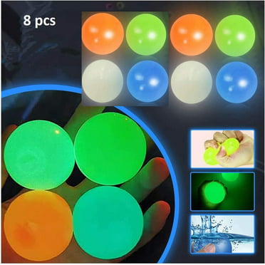 Stress Relief Toys for Kids and Adults Glow Ceiling Balls Fun Toy for Anxiety ADHD Nontoxic Autism ICINSKY Glow Stress Relief Sticky Balls Fidget Toys Sensory Toys Anti-Tear OCD 